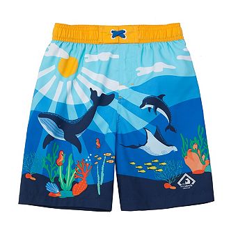 Toddler Boy Rokka&Rolla Swim Trunks with Mesh Liner UPF 50+