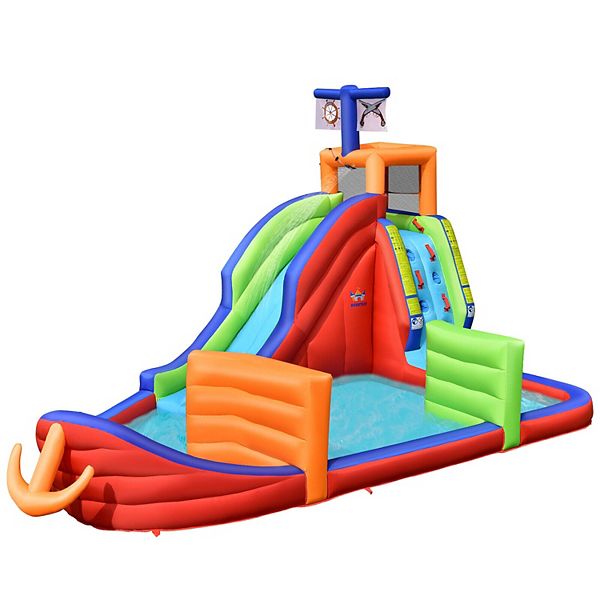 6in1 Kids Pirate Ship Water Slide Inflatable Bounce House with Water