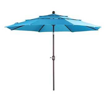 Aoodor 10ft 3 tier Patio Umbrella - Stylish Outdoor Market Umbrella  (No Base)