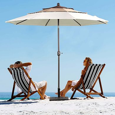 Aoodor 10ft 3 Tier Patio Umbrella - Stylish Outdoor Market Umbrella (No Base)