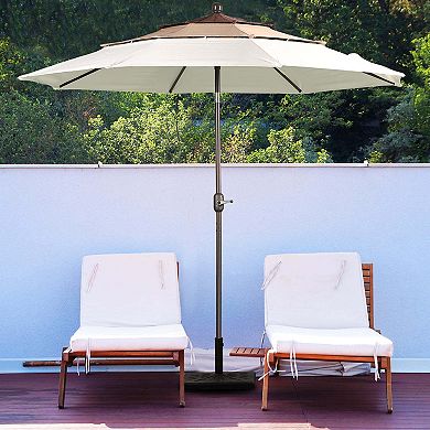 Aoodor 10ft 3 Tier Patio Umbrella - Stylish Outdoor Market Umbrella (No Base)