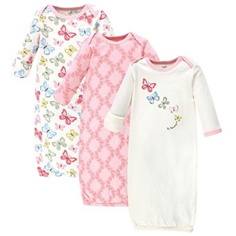 Baby Girl Organic Cotton Long-Sleeve Gowns 3 pk Butterflies