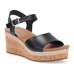 Kohls black wedge sandals hot sale