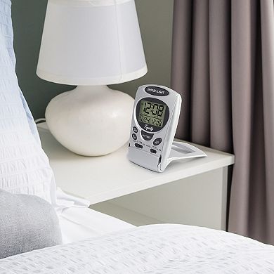La Crosse Technology Equity 31300 Silver Fold-Up LCD Travel Alarm Clock with Nap Timer & Backlight