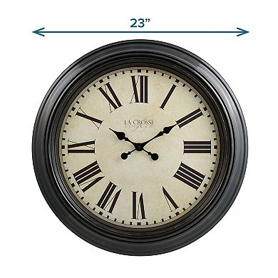 La Crosse Technology 23-In. Maxwell Antique Quartz Analog Wall Clock