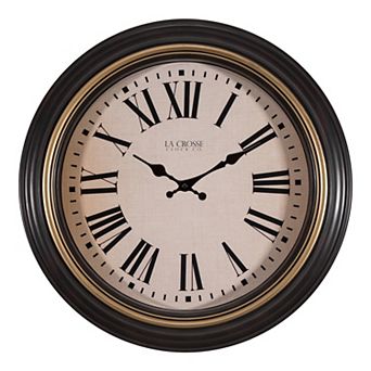 La Crosse Technology 18 in Traditions Antique Brown Quartz Analog Wall Clock