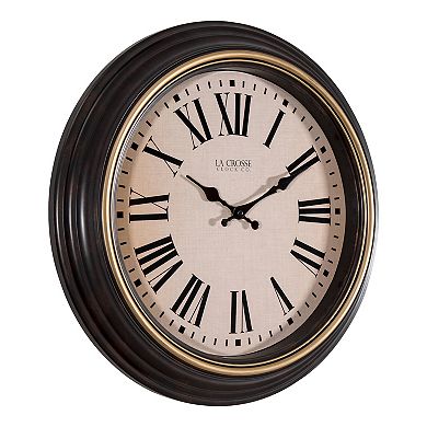 La Crosse Technology 18-in. Traditions Antique Brown Quartz Analog Wall Clock