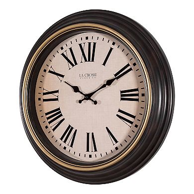 La Crosse Technology 18-in. Traditions Antique Brown Quartz Analog Wall Clock