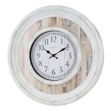 La Crosse Technology 20-in. Weathered Wood Quartz Analog Wall Clock