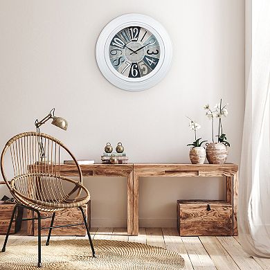 La Crosse Technology 22-in. Lakeside White Quartz Analog Wall Clock