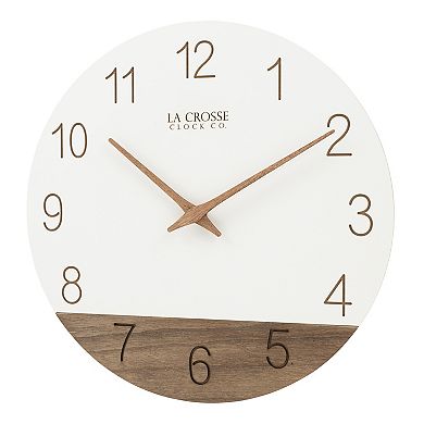 La Crosse Technology 12-in. Sierra Wood Quartz Analog Wall Clock