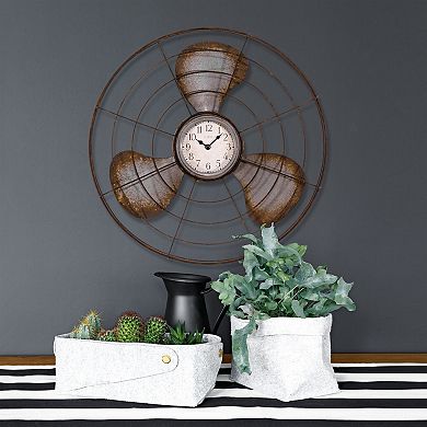 La Crosse Technology 16.5-in. Metal Fan Quartz Analog Wall Clock