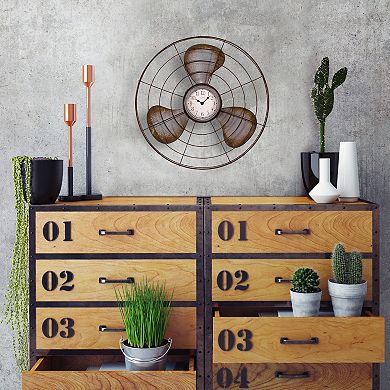La Crosse Technology 16.5-in. Metal Fan Quartz Analog Wall Clock