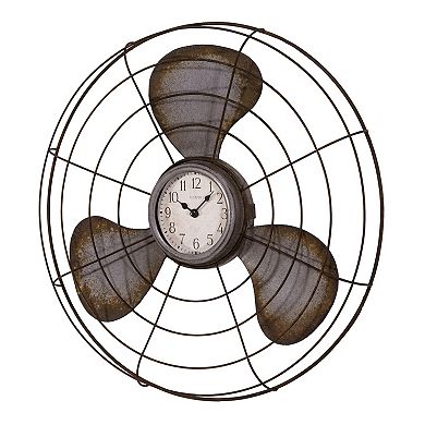 La Crosse Technology 16.5-in. Metal Fan Quartz Analog Wall Clock