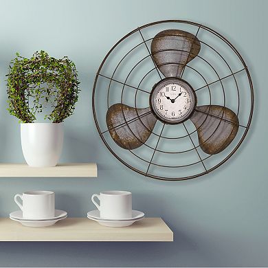 La Crosse Technology 16.5-in. Metal Fan Quartz Analog Wall Clock