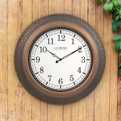 La Crosse Technology 21-in. Indoor/Outdoor Marcella Metal Quartz Analog Wall Clock