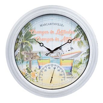 La Crosse Technology 15.75" Changes in Latitudes Margaritaville Outdoor Quartz Clock with Temp