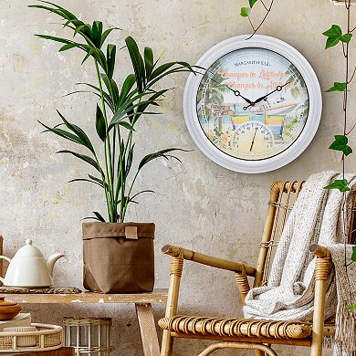 La Crosse Technology 15.75" Changes in Latitudes Margaritaville Outdoor Quartz Clock with Temp