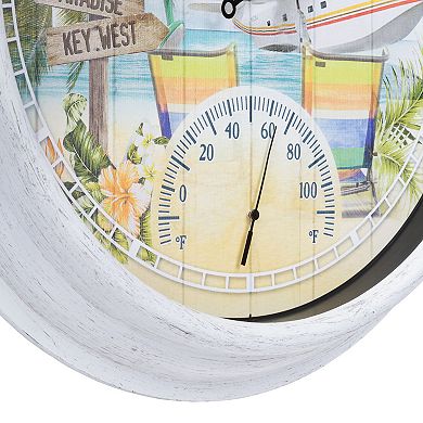 La Crosse Technology 15.75" Changes in Latitudes Margaritaville Outdoor Quartz Clock with Temp