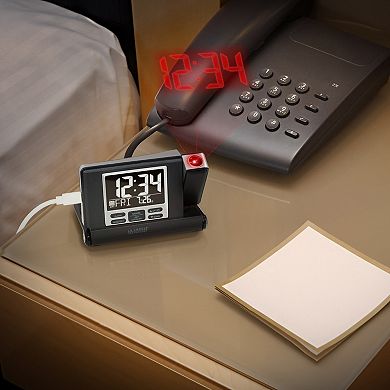 La Crosse Technology Digital Travel Projection Alarm with Fold out Stand