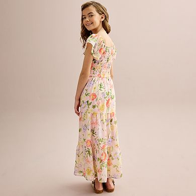 Girls 7-16 Speechless Ruffled Floral Dress with Purse