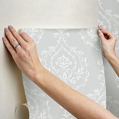 RoomMates New Damask Peel and Stick Wallpaper