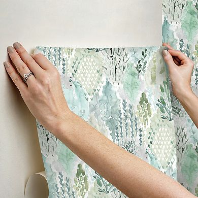 RoomMates Watercolor Tree Mosaic Peel & Stick Wallpaper