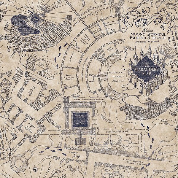 RoomMates Harry Potter Marauder's Map Peel and Stick Wallpaper