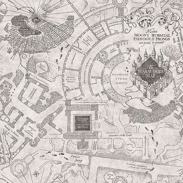 RoomMates Harry Potter Marauder's Map Peel and Stick Wallpaper