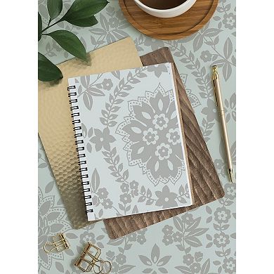 RoomMates Blue and Silver Boho Baroque Damask Peel and Stick Wallpaper