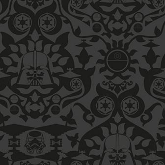 RoomMates Charcoal Star Wars The Dark Side Damask Peel and Stick Wallpaper