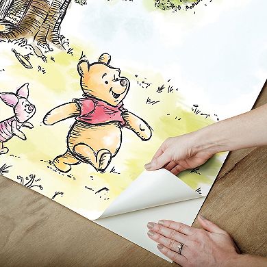 Disney's Winnie The Pooh Watercolor Peel & Stick Wallpaper Mural by RoomMates
