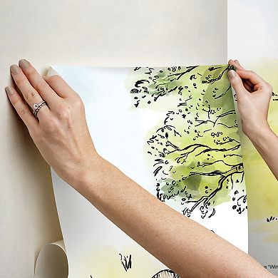 Disney's Winnie The Pooh Watercolor Peel & Stick Wallpaper Mural by RoomMates