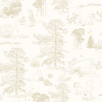 Disney's Winnie The Pooh RoomMates Beige Toile Peel and Stick Wallpaper
