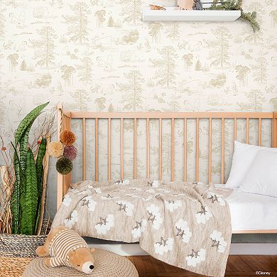 Disney's Winnie The Pooh RoomMates Beige Toile Peel and Stick Wallpaper