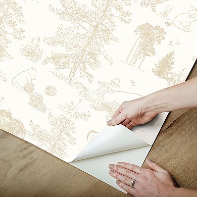 Disney's Winnie The Pooh RoomMates Beige Toile Peel and Stick Wallpaper
