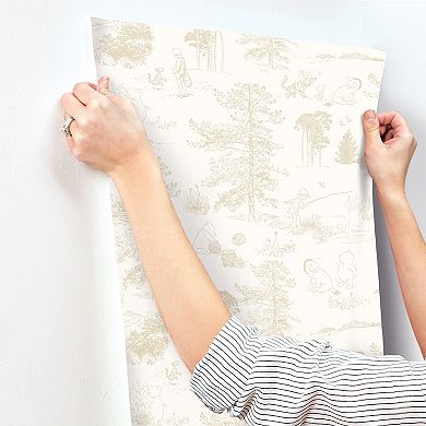 Disney's Winnie The Pooh RoomMates Beige Toile Peel and Stick Wallpaper