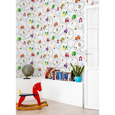 RoomMates CoComelon Road Map Peel and Stick Wallpaper