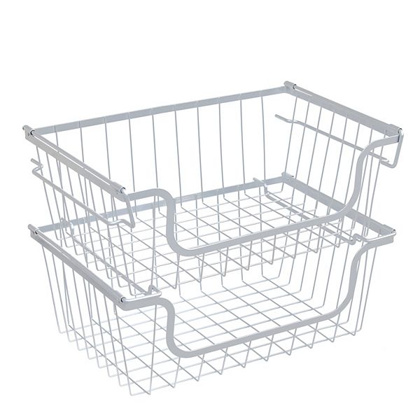 Sonoma Goods For Life® Set of 2 Stackable Hanging Baskets - Brushed Nickel
