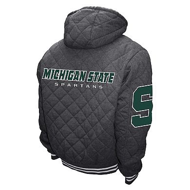 Men's Michigan State Spartans Hooded Diamond Quilt Jacket