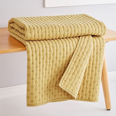 Levtex Home Cross Stitch Quilted Throw