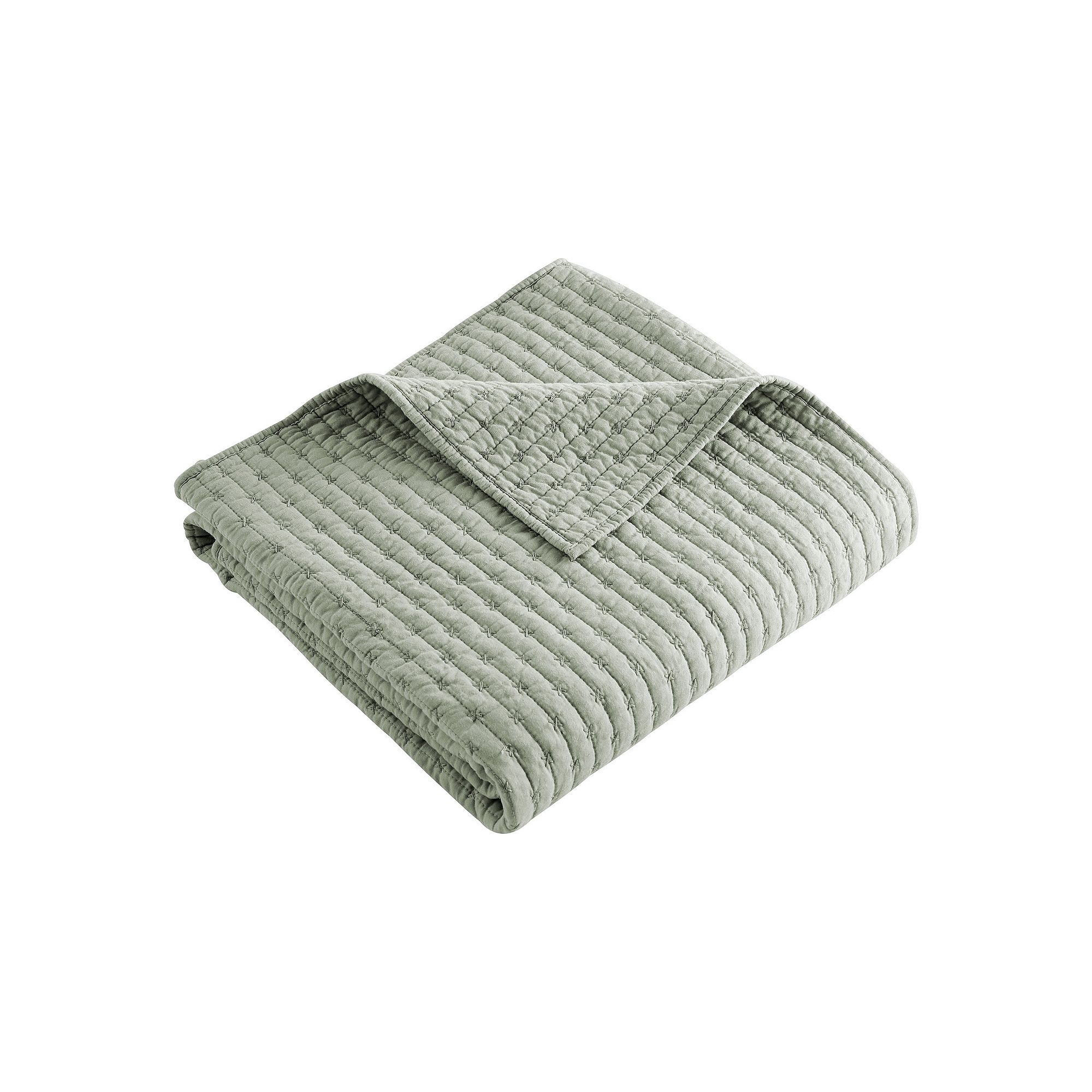 Levtex Home Cross Stitch Quilted Throw, Desert Green