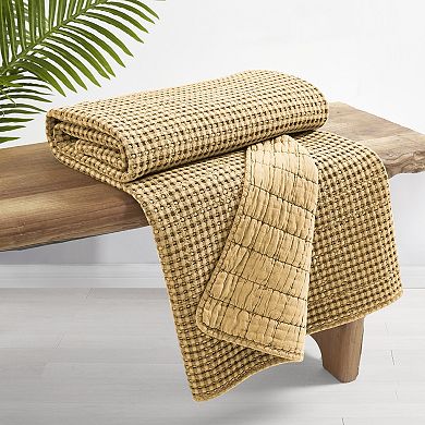 Levtex Home Mills Waffle Ochre Quilted Throw