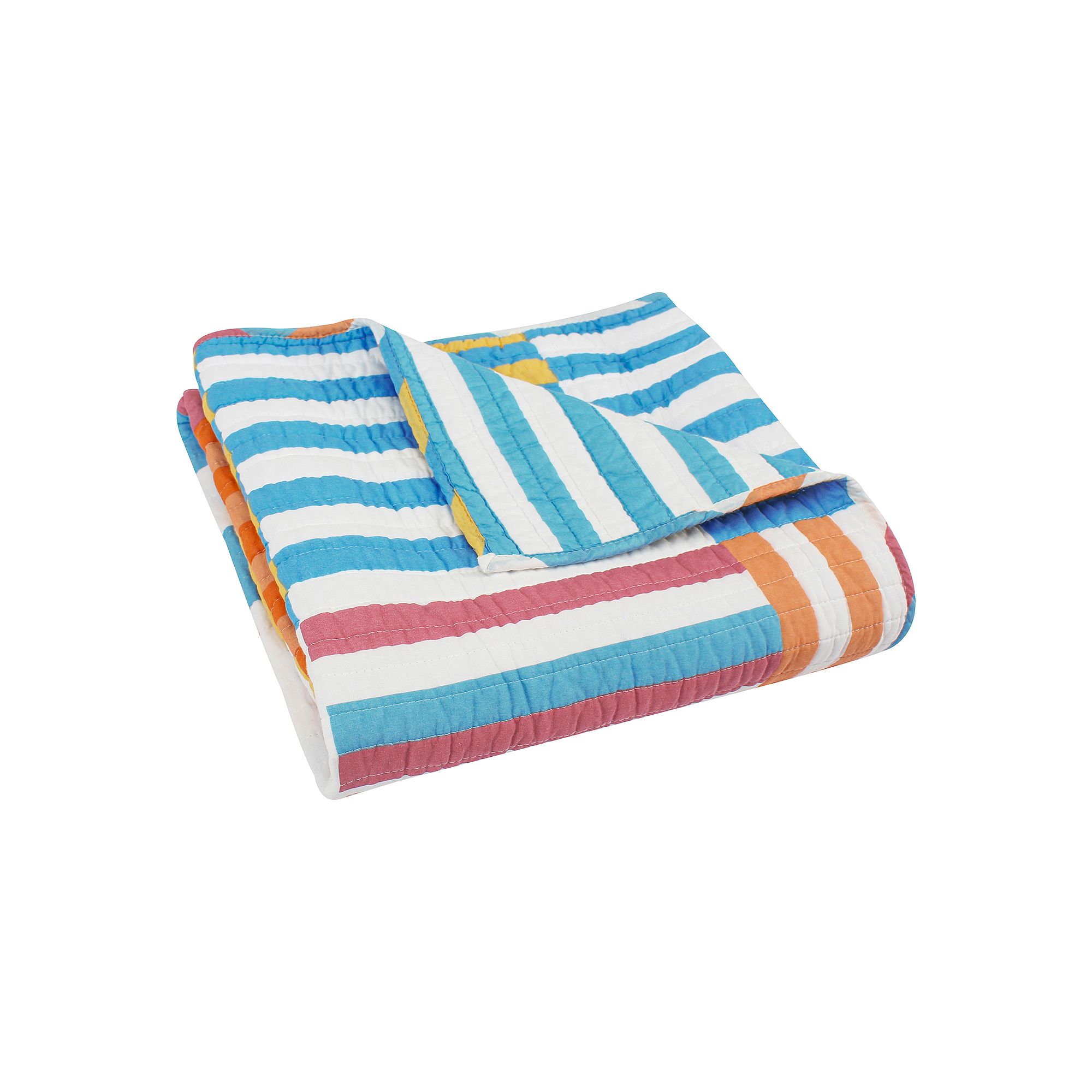 Levtex Home Sol Stripe Patch Quilted Throw, Clay