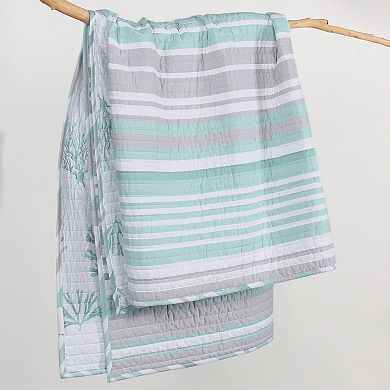 Levtex Home Truro Spa Stripe Quilted Throw