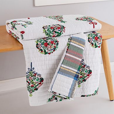 Levtex Home Festive Baubles Quilted Throw