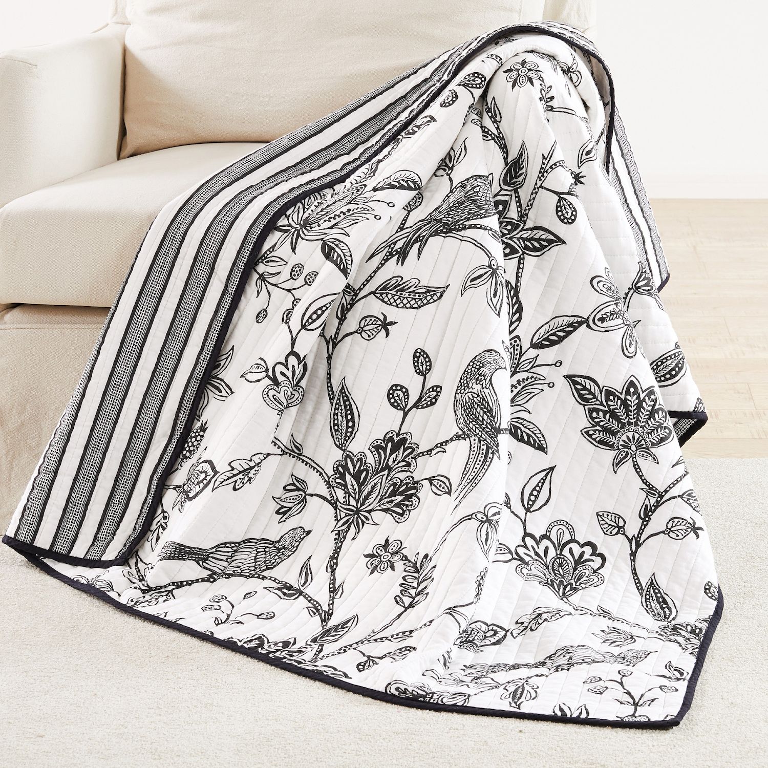 Levtex Home Tanzie Black Quilted Throw