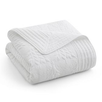 Levtex Home O Christmas Tree White White Quilted Throw