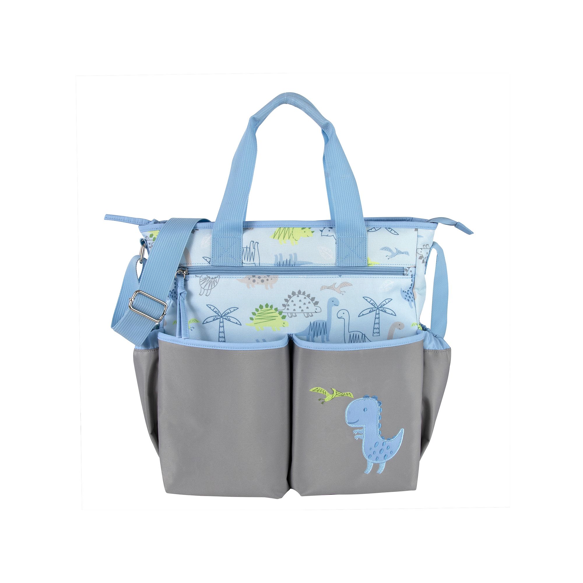 Baby Essentials Diaper Bag Tote 3-Piece Set with Changing Station, Blue