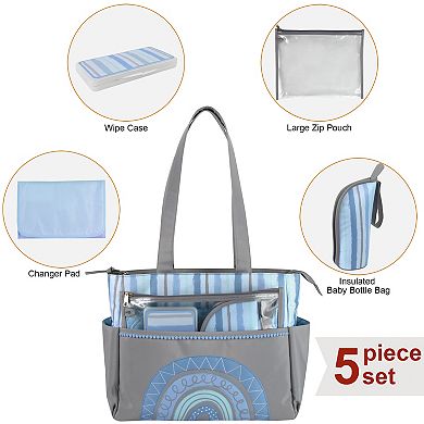 Baby Essentials 5-in-1 Rainbow Diaper Bag Tote